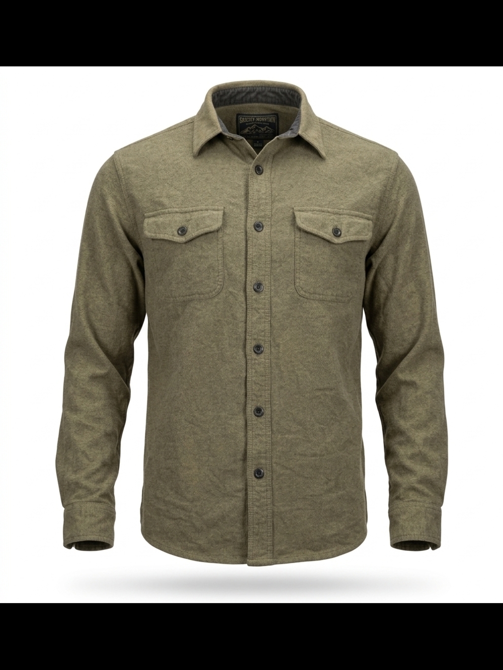 Grizzly Mountain Flannel Shirt Men's‎ Large Green Heavyweight Cotton Work Button